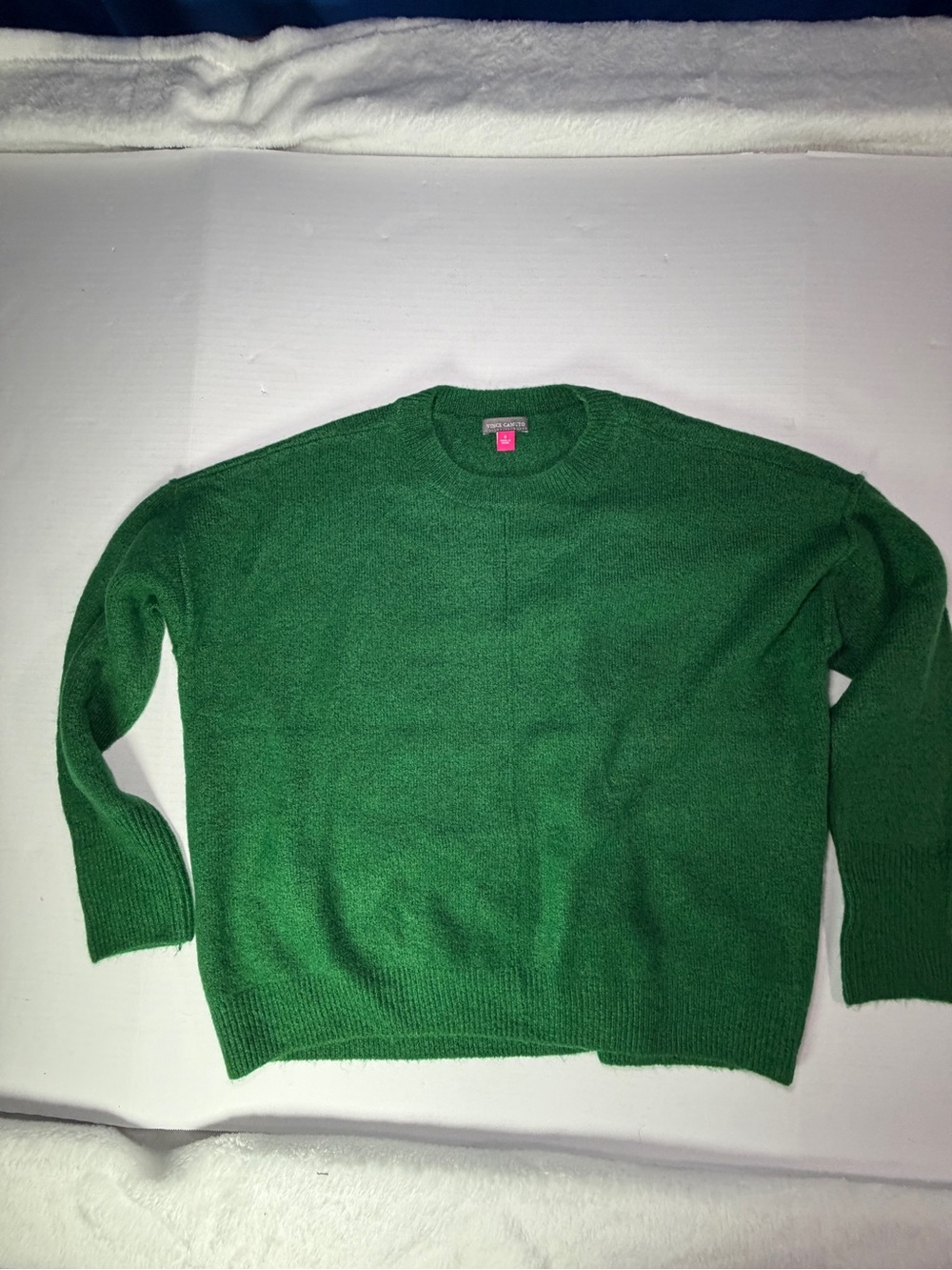 NWOT Vince Camuto Women's Emerald Green Crewneck Sweater MINOR FLAW